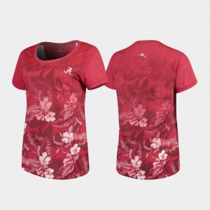 Alabama Crimson Tide T-Shirt Women Tommy Bahama Floral Victory Crimson