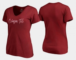 Alabama Crimson Tide T-Shirt V-Neck For Women Crimson Graceful