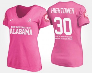 Alabama Crimson Tide Dont'a Hightower T-Shirt #30 With Message Pink For Women