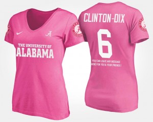 Alabama Crimson Tide Ha Ha Clinton-Dix T-Shirt Pink #6 Ladies With Message