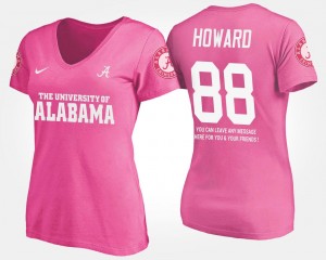 Alabama Crimson Tide O.J. Howard T-Shirt Pink #88 With Message Women