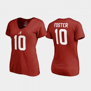 Alabama Crimson Tide Reuben Foster T-Shirt Name & Number #10 Crimson Womens College Legends