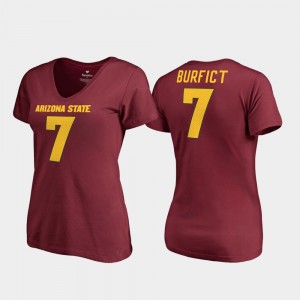 Arizona State Sun Devils Vontaze Burfict T-Shirt V-Neck Ladies Maroon College Legends #7