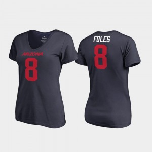 Arizona Wildcats Nick Foles T-Shirt #8 College Legends Womens V-Neck Navy