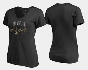 Army Black Knights T-Shirt Ladies V-Neck Graceful Black