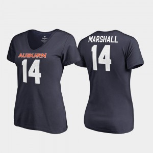 Auburn Tigers Nick Marshall T-Shirt V-Neck Navy College Legends #14 Womens