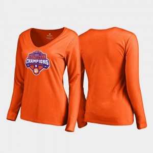 Clemson Tigers T-Shirt Champions Gridiron Long Sleeve College Football Playoff 2018 National Champions Orange Womens