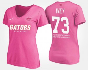 Florida Gators Martez Ivey T-Shirt Pink With Message Ladies #73