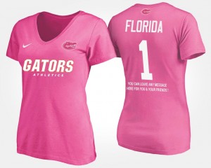 Florida Gators T-Shirt No.1 Short Sleeve With Message Women's Pink #1