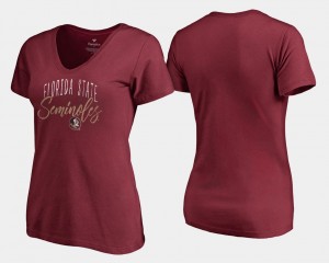 Florida State Seminoles T-Shirt Garnet Graceful V-Neck Women