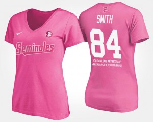Florida State Seminoles Rodney Smith T-Shirt With Message Ladies Pink #84
