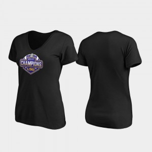 LSU Tigers T-Shirt Women's Black 2019 SEC West Football Division Champions V-Neck