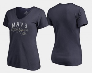 Navy Midshipmen T-Shirt V-Neck Navy Graceful Womens