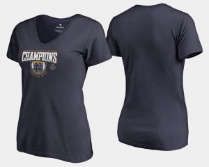 Notre Dame Fighting Irish T-Shirt For Women's Women's Basketball Basketball V-Neck 2018 National Champions Rebound Navy