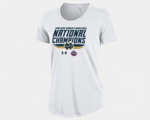 Notre Dame Fighting Irish T-Shirt Basketball 2018 National Champions Locker Room Performance White Women's Basketball For Women
