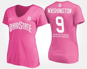 Ohio State Buckeyes Adolphus Washington T-Shirt With Message For Women's Pink #92