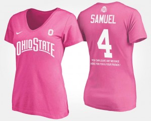 Ohio State Buckeyes Curtis Samuel T-Shirt Pink With Message Women's #4