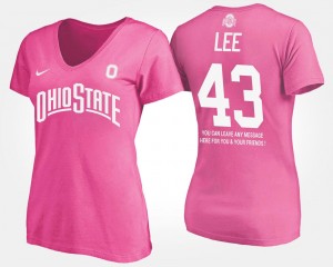 Ohio State Buckeyes Darron Lee T-Shirt Pink With Message #43 Women