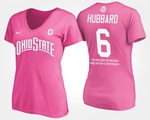 Ohio State Buckeyes Sam Hubbard T-Shirt For Women's Pink With Message #6