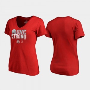 Ohio State Buckeyes T-Shirt Scarlet Endaround V-Neck 2019 Rose Bowl Champions Ladies