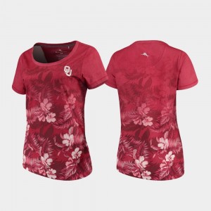 Oklahoma Sooners T-Shirt Floral Victory For Women's Tommy Bahama Crimson