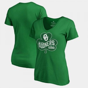 Oklahoma Sooners T-Shirt Women's Kelly Green St. Patrick's Day Paddy's Pride Fanatics