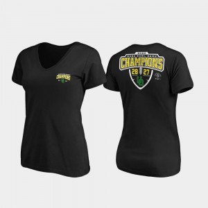 Oregon Ducks T-Shirt 2020 Rose Bowl Champions For Women's Black Lateral Score V-Neck