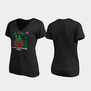 Oregon Ducks T-Shirt Receiver V-Neck Womens 2020 Rose Bowl Champions Black