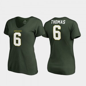 Oregon Ducks De'Anthony Thomas T-Shirt V-Neck College Legends Green Women's #6