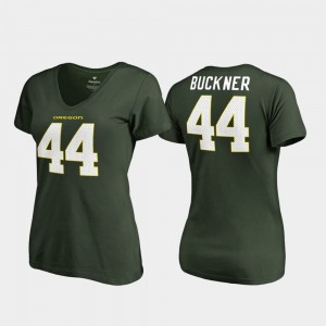 Oregon Ducks DeForest Buckner T-Shirt Ladies College Legends V-Neck Green #44