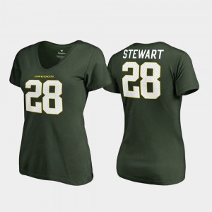 Oregon Ducks Jonathan Stewart T-Shirt V-Neck #28 Women's College Legends Green