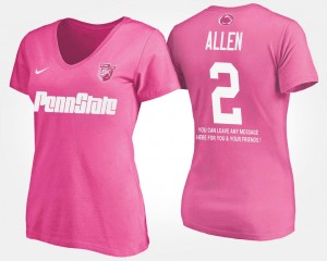 Penn State Nittany Lions Marcus Allen T-Shirt Pink #2 With Message Women