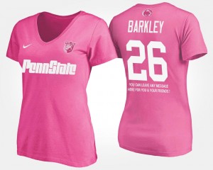 Penn State Nittany Lions Saquon Barkley T-Shirt With Message Pink For Women #26
