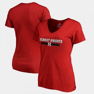 Rutgers Scarlet Knights T-Shirt Team Strong Womens V-Neck Scarlet