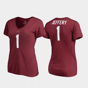 South Carolina Gamecocks Alshon Jeffery T-Shirt Garnet For Women's V-Neck #1 College Legends