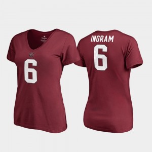 South Carolina Gamecocks Melvin Ingram T-Shirt For Women V-Neck #6 College Legends Garnet