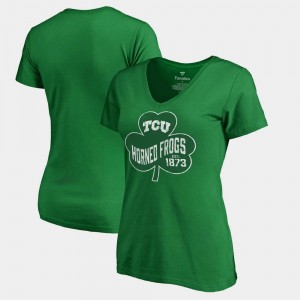 TCU Horned Frogs T-Shirt Paddy's Pride Fanatics St. Patrick's Day Kelly Green Women