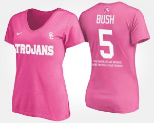 USC Trojans Reggie Bush T-Shirt Pink With Message For Women's #5