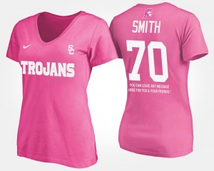 USC Trojans Tyron Smith T-Shirt Pink For Women's With Message #70