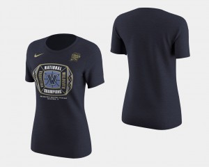 Villanova Wildcats T-Shirt Basketball National Champions 2018 Locker Room For Women's Navy