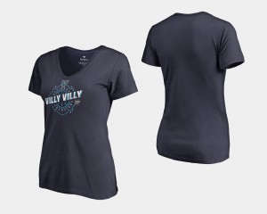 Villanova Wildcats T-Shirt Basketball National Champions Navy Women 2018 Villy Villy Slim Fit V-Neck