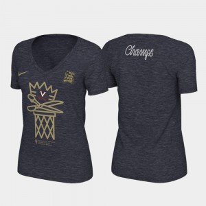 Virginia Cavaliers T-Shirt 2019 NCAA Basketball National Champions Celebration Tri-Blend 2019 Men's Basketball Champions Navy For Women's