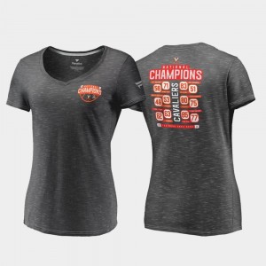 Virginia Cavaliers T-Shirt 2019 Men's Basketball Champions Charcoal For Women 2019 NCAA Basketball National Champions Drop Step Schedule