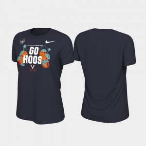 Virginia Cavaliers T-Shirt 2019 Orange Bowl Bound Navy For Women's