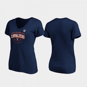Virginia Cavaliers T-Shirt Tackle V-Neck 2019 Orange Bowl Bound Navy For Women's
