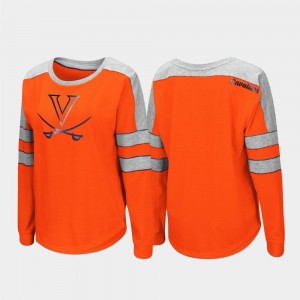 Virginia Cavaliers T-Shirt For Women Trey Dolman Long Sleeve Orange