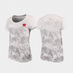 Wisconsin Badgers T-Shirt Tommy Bahama For Women's White Floral Victory