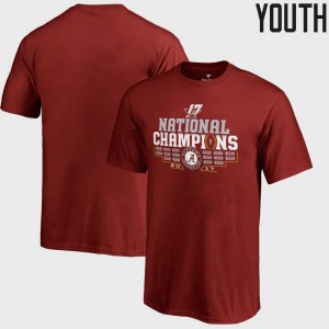 Alabama Crimson Tide T-Shirt College Football Playoff 2017 National Champions Multi Kick Bowl Game Crimson For Kids
