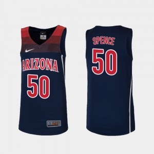 Arizona Wildcats Alec Spence Jersey Navy For Kids #50 Replica College Basketball
