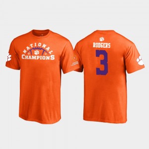 Clemson Tigers Amari Rodgers T-Shirt Pylon Orange Youth(Kids) 2018 National Champions #3